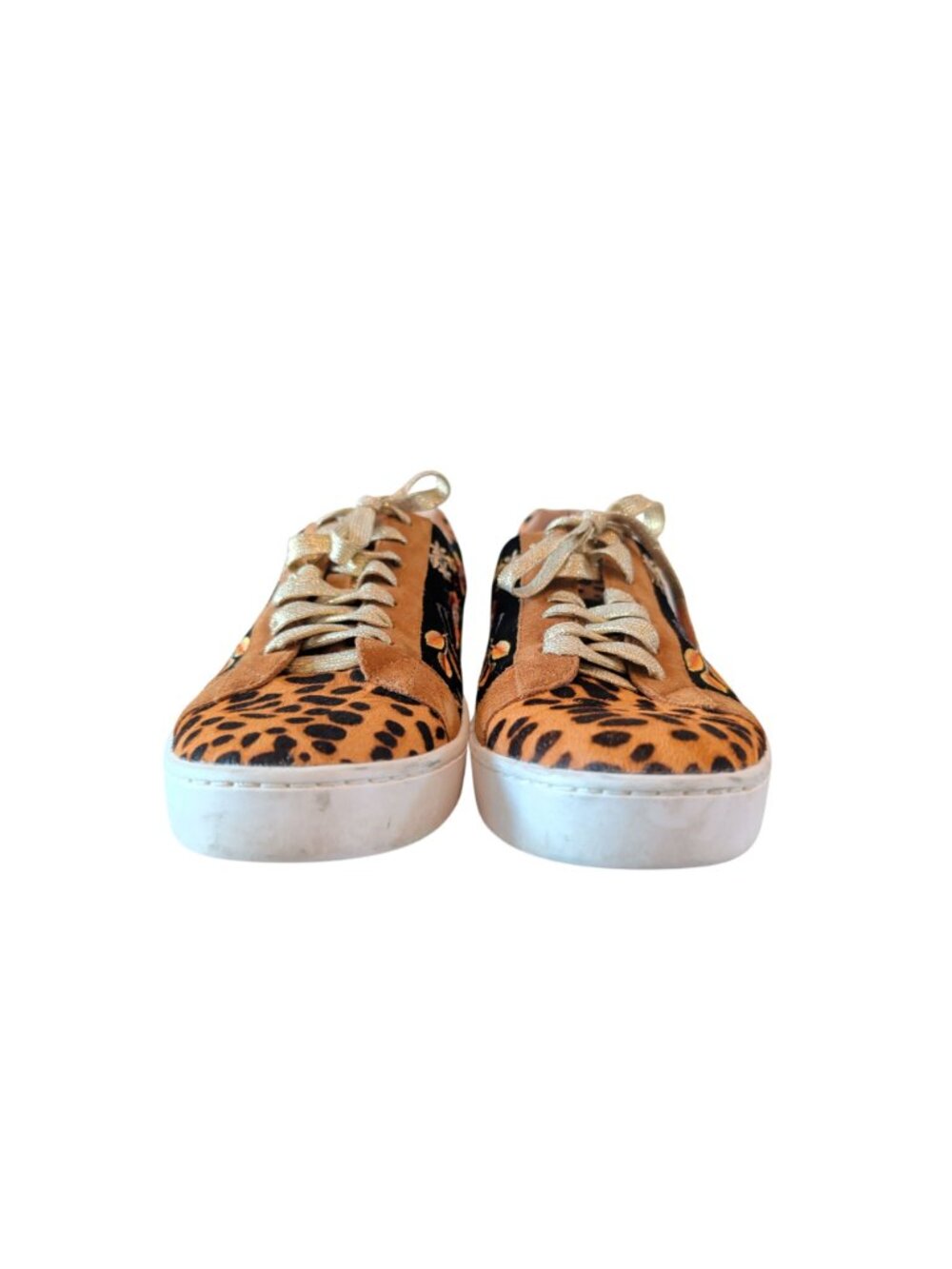 Johnny Was Olivia Leopard Suede & Genuine Calf Hair Sneakers, women's size 8. - Picture 10 of 16